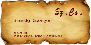 Szendy Csongor névjegykártya