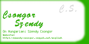 csongor szendy business card